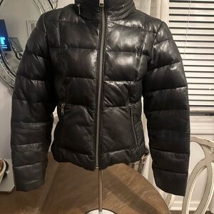 Andrew Marc Black Puffer Jacket with Quilted Design
